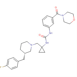 383430-05-5  Morpholine,4-[3-[[[[1-[[(3S)-3-[(4-fluorophenyl)methyl]-1-piperidinyl]methyl]cyclopropyl]amino]carbonyl]amino]benzoyl]-