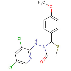 384349-80-8  4-Thiazolidinone,3-[(3,5-dichloro-2-pyridinyl)amino]-2-(4-methoxyphenyl)-