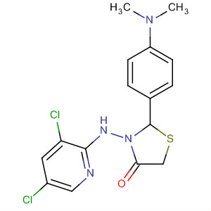384353-33-7  4-Thiazolidinone,3-[(3,5-dichloro-2-pyridinyl)amino]-2-[4-(dimethylamino)phenyl]-