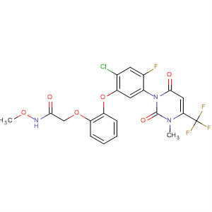 384835-06-7  Acetamide,2-[2-[2-chloro-5-[3,6-dihydro-3-methyl-2,6-dioxo-4-(trifluoromethyl)-1(2H)-pyrimidinyl]-4-fluorophenoxy]phenoxy]-N-methoxy-