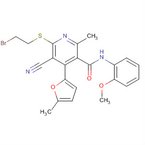 384858-53-1  3-Pyridinecarboxamide,6-[(2-bromoethyl)thio]-5-cyano-N-(2-methoxyphenyl)-2-methyl-4-(5-methyl-2-furanyl)-