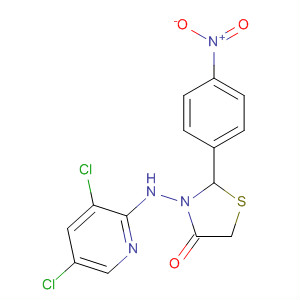 385389-01-5  4-Thiazolidinone, 3-[(3,5-dichloro-2-pyridinyl)amino]-2-(4-nitrophenyl)-
