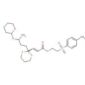 38634-37-6  2-Propenoic acid,3-[2-[3-[(tetrahydro-2H-pyran-2-yl)oxy]butyl]-1,3-dithian-2-yl]-,2-[(4-methylphenyl)sulfonyl]ethyl ester