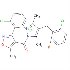 387352-93-4  1H-Pyrazole,4-[(2-chloro-6-fluorophenyl)methyl]-1-[[3-(2,6-dichlorophenyl)-5-methyl-4-isoxazolyl]carbonyl]-3,5-dimethyl-