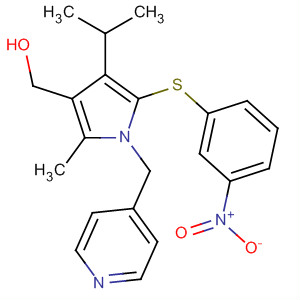 388112-57-0  1H-Pyrrole-3-methanol,2-methyl-4-(1-methylethyl)-5-[(3-nitrophenyl)thio]-1-(4-pyridinylmethyl)-