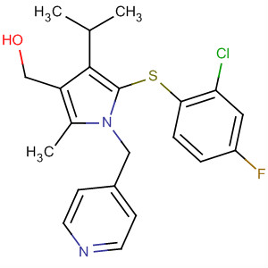 388113-04-0  1H-Pyrrole-3-methanol,5-[(2-chloro-4-fluorophenyl)thio]-2-methyl-4-(1-methylethyl)-1-(4-pyridinylmethyl)-