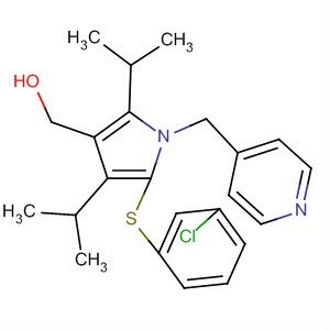 388113-16-4  1H-Pyrrole-3-methanol,5-[(3-chlorophenyl)thio]-2,4-bis(1-methylethyl)-1-(4-pyridinylmethyl)-