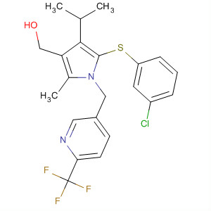 388113-41-5  1H-Pyrrole-3-methanol,5-[(3-chlorophenyl)thio]-2-methyl-4-(1-methylethyl)-1-[[6-(trifluoromethyl)-3-pyridinyl]methyl]-