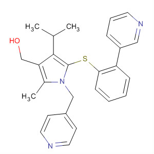 388113-84-6  1H-Pyrrole-3-methanol,2-methyl-4-(1-methylethyl)-1-(4-pyridinylmethyl)-5-[[2-(3-pyridinyl)phenyl]thio]-