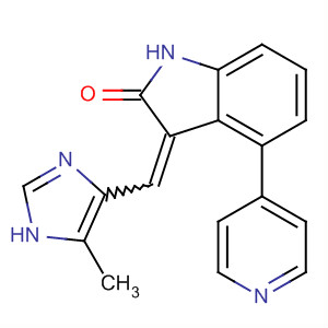 388116-45-8  2H-Indol-2-one,1,3-dihydro-3-[(5-methyl-1H-imidazol-4-yl)methylene]-4-(4-pyridinyl)-