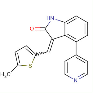388116-70-9  2H-Indol-2-one,1,3-dihydro-3-[(5-methyl-2-thienyl)methylene]-4-(4-pyridinyl)-