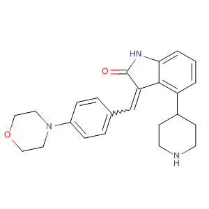 388117-04-2  2H-Indol-2-one,1,3-dihydro-3-[[4-(4-morpholinyl)phenyl]methylene]-4-(4-piperidinyl)-