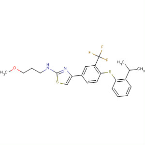 388117-54-2  2-Thiazolamine,N-(3-methoxypropyl)-4-[4-[[2-(1-methylethyl)phenyl]thio]-3-(trifluoromethyl)phenyl]-