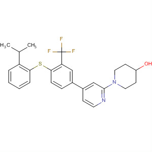 388117-90-6  4-Piperidinol,1-[4-[4-[[2-(1-methylethyl)phenyl]thio]-3-(trifluoromethyl)phenyl]-2-pyridinyl]-