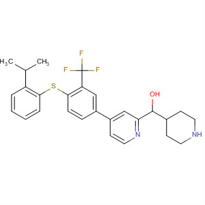 388117-93-9  4-Piperidinemethanol,1-[4-[4-[[2-(1-methylethyl)phenyl]thio]-3-(trifluoromethyl)phenyl]-2-pyridinyl]-
