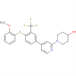 388118-08-9  4-Piperidinol,1-[4-[4-[(2-methoxyphenyl)thio]-3-(trifluoromethyl)phenyl]-2-pyridinyl]-