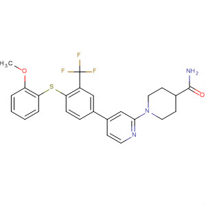 388118-15-8  4-Piperidinecarboxamide,1-[4-[4-[(2-methoxyphenyl)thio]-3-(trifluoromethyl)phenyl]-2-pyridinyl]-
