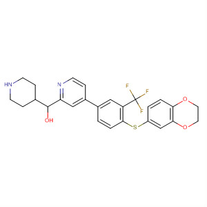 388118-30-7  4-Piperidinemethanol,1-[4-[4-[(2,3-dihydro-1,4-benzodioxin-6-yl)thio]-3-(trifluoromethyl)phenyl]-2-pyridinyl]-