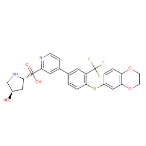 388118-39-6  L-Proline,1-[4-[4-[(2,3-dihydro-1,4-benzodioxin-6-yl)thio]-3-(trifluoromethyl)phenyl]-2-pyridinyl]-4-hydroxy-, (4R)-