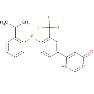388118-57-8  4(1H)-Pyrimidinone,6-[4-[[2-(1-methylethyl)phenyl]thio]-3-(trifluoromethyl)phenyl]-