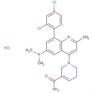 388122-71-2  3-Pyridinecarboxamide,1-[8-(2,4-dichlorophenyl)-6-(dimethylamino)-2-methyl-4-quinolinyl]-1,2,5,6-tetrahydro-, monohydrochloride