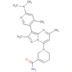 388122-90-5  3-Pyridinecarboxamide,1-[3-[6-(dimethylamino)-4-methyl-3-pyridinyl]-2,5-dimethylpyrazolo[1,5-a]pyrimidin-7-yl]-1,2,5,6-tetrahydro-