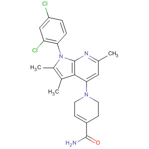 388123-09-9  4-Pyridinecarboxamide,1-[1-(2,4-dichlorophenyl)-2,3,6-trimethyl-1H-pyrrolo[2,3-b]pyridin-4-yl]-1,2,3,6-tetrahydro-