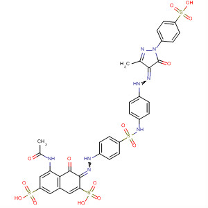 388567-96-2  2,7-Naphthalenedisulfonic acid,5-(acetylamino)-3-[[4-[[[4-[[1,5-dihydro-3-methyl-5-oxo-1-(4-sulfophenyl)-4H-pyrazol-4-ylidene]hydrazino]phenyl]amino]sulfonyl]phenyl]hydrazono]-3,4-dihydro-4-oxo-