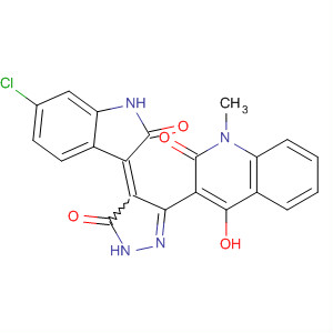 388569-46-8  2(1H)-Quinolinone,3-[4-(6-chloro-1,2-dihydro-2-oxo-3H-indol-3-ylidene)-4,5-dihydro-5-oxo-1H-pyrazol-3-yl]-4-hydroxy-1-methyl-