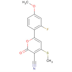 388573-62-4  2H-Pyran-3-carbonitrile,6-(2-fluoro-4-methoxyphenyl)-4-(methylthio)-2-oxo-