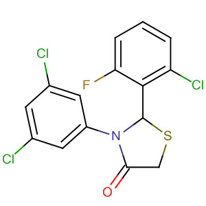 388589-55-7  4-Thiazolidinone, 2-(2-chloro-6-fluorophenyl)-3-(3,5-dichlorophenyl)- 388589-55-7  4-Thiazolidinone, 2-(2-chloro-6-fluorophenyl)-3-(3,5-dichlorophenyl)-