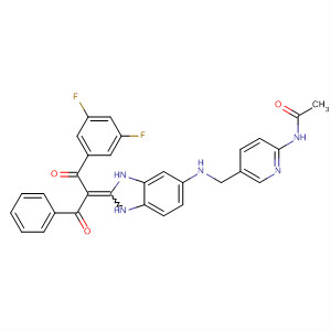 388596-90-5  Acetamide,N-[5-[[[2-[1-benzoyl-2-(3,5-difluorophenyl)-2-oxoethylidene]-2,3-dihydro-1H-benzimidazol-5-yl]amino]methyl]-2-pyridinyl]-