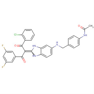 388597-20-4  Acetamide,N-[4-[[[2-[1-(2-chlorobenzoyl)-2-(3,5-difluorophenyl)-2-oxoethylidene]-2,3-dihydro-1H-benzimidazol-5-yl]amino]methyl]phenyl]-