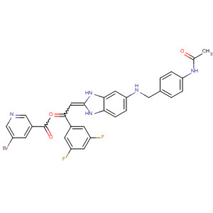 388597-24-8  Acetamide,N-[4-[[[2-[1-[(5-bromo-3-pyridinyl)carbonyl]-2-(3,5-difluorophenyl)-2-oxoethylidene]-2,3-dihydro-1H-benzimidazol-5-yl]amino]methyl]phenyl]-