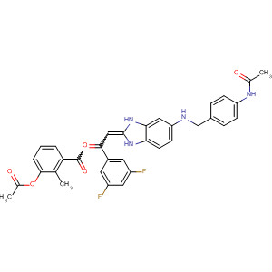388599-41-5  Acetamide,N-[4-[[[2-[1-[3-(acetyloxy)-2-methylbenzoyl]-2-(3,5-difluorophenyl)-2-oxoethylidene]-2,3-dihydro-1H-benzimidazol-5-yl]amino]methyl]phenyl]-