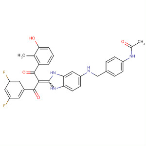 388599-52-8  Acetamide,N-[4-[[[2-[1-(3,5-difluorobenzoyl)-2-(3-hydroxy-2-methylphenyl)-2-oxoethylidene]-2,3-dihydro-1H-benzimidazol-5-yl]amino]methyl]phenyl]-