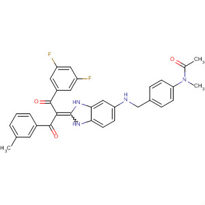 388599-54-0  Acetamide,N-[4-[[[2-[1-(3,5-difluorobenzoyl)-2-(3-methylphenyl)-2-oxoethylidene]-2,3-dihydro-1H-benzimidazol-5-yl]amino]methyl]phenyl]-N-methyl-