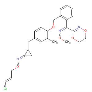 388613-84-1  Methanone,[2-[[4-[[[(3-chloro-2-propenyl)oxy]imino]cyclopropylmethyl]-2-methylphenoxy]methyl]phenyl](5,6-dihydro-1,4,2-dioxazin-3-yl)-, O-methyloxime