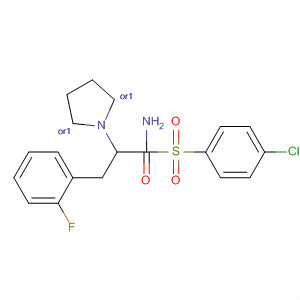 388614-92-4  2-Pyrrolidinepropanamide,1-[(4-chlorophenyl)sulfonyl]-5-(4-fluorophenyl)-, (2R,5S)-rel-