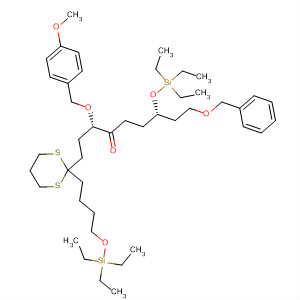 389085-93-2  4-Nonanone,3-[(4-methoxyphenyl)methoxy]-9-(phenylmethoxy)-7-[(triethylsilyl)oxy]-1-[2-[4-[(triethylsilyl)oxy]butyl]-1,3-dithian-2-yl]-, (3S,7S)-