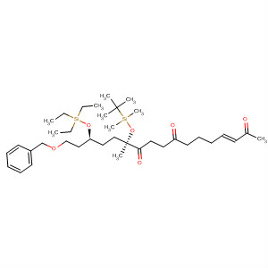 389085-97-6  3-Heptadecene-2,8,11-trione,12-[[(1,1-dimethylethyl)dimethylsilyl]oxy]-12-methyl-17-(phenylmethoxy)-15-[(triethylsilyl)oxy]-, (3E,12R,15S)-