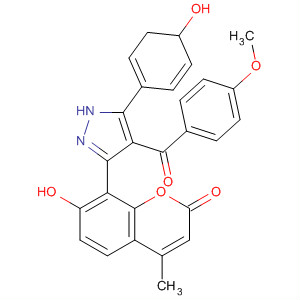389118-40-5  2H-1-Benzopyran-2-one,8-[4,5-dihydro-5-(4-hydroxyphenyl)-4-(4-methoxybenzoyl)-1H-pyrazol-3-yl]-7-hydroxy-4-methyl-