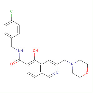 389571-07-7  6-Isoquinolinecarboxamide,N-[(4-chlorophenyl)methyl]-5-hydroxy-3-(4-morpholinylmethyl)-