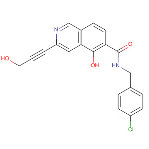 389571-09-9  6-Isoquinolinecarboxamide,N-[(4-chlorophenyl)methyl]-5-hydroxy-3-(3-hydroxy-1-propynyl)-