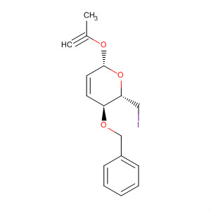 389620-60-4  2H-Pyran,3,6-dihydro-2-(iodomethyl)-3-(phenylmethoxy)-6-(2-propynyloxy)-,(2S,3S,6S)-