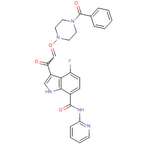 389629-00-9  1H-Indole-7-carboxamide,3-[(4-benzoyl-1-piperazinyl)oxoacetyl]-4-fluoro-N-2-pyridinyl-