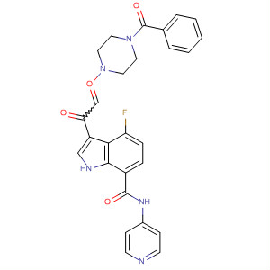 389629-01-0  1H-Indole-7-carboxamide,3-[(4-benzoyl-1-piperazinyl)oxoacetyl]-4-fluoro-N-4-pyridinyl-