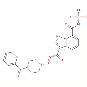 389629-23-6  1H-Indole-7-carboxamide,3-[(4-benzoyl-1-piperazinyl)oxoacetyl]-N-(methylsulfonyl)-