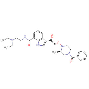 389629-28-1  1H-Indole-7-carboxamide,3-[[(2R)-4-benzoyl-2-methyl-1-piperazinyl]oxoacetyl]-N-[2-(diethylamino)ethyl]-