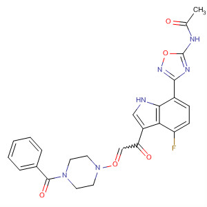 389629-66-7  Acetamide,N-[3-[3-[(4-benzoyl-1-piperazinyl)oxoacetyl]-4-fluoro-1H-indol-7-yl]-1,2,4-oxadiazol-5-yl]-